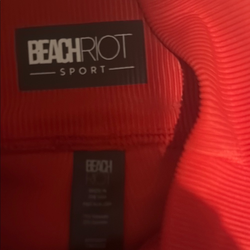 Beach Riot Sport Red Ribbed Leggings -01 - Picture 2 of 2